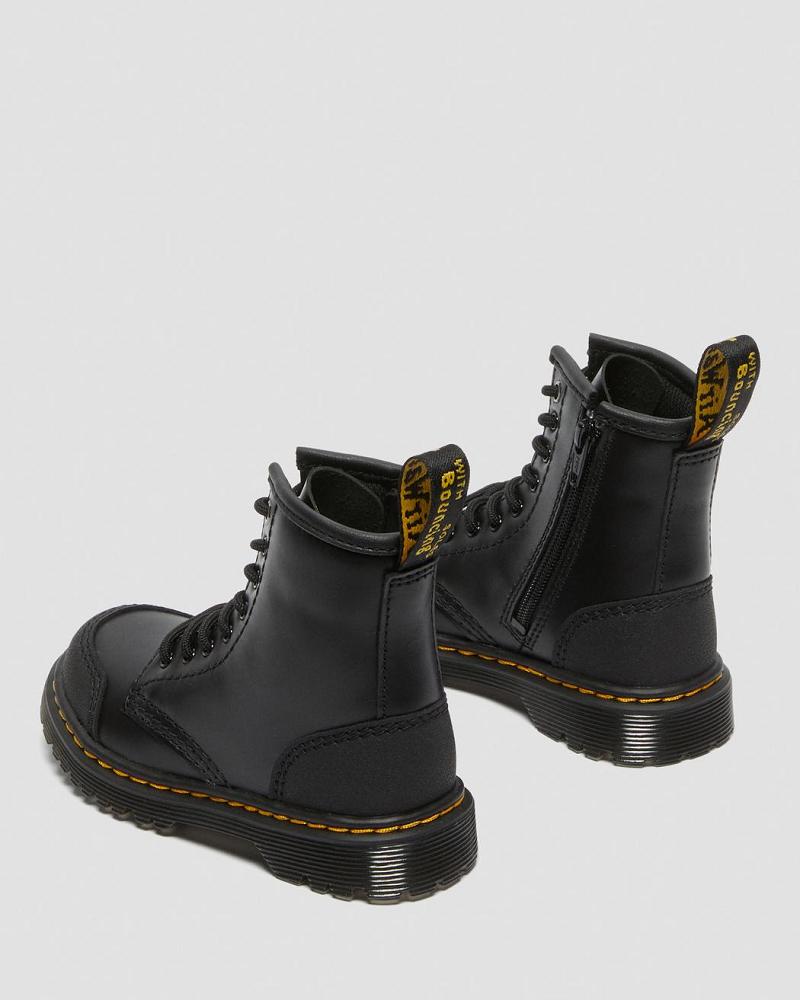 Dr Martens Toddler 1460 Overlay Leren Vrijetijdslaarzen Kinderen Zwart | NL 157SGL